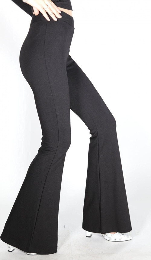 Kadın Siyah Ispanyol Paça Çelik Örme Toparlayıcı Tayt Tayt Siyah Xl