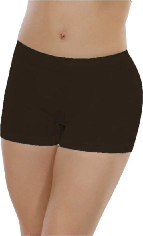 Kadın Siyah Dikişsiz Toparlayıcı İz Yapmaz Korse Boxer Siyah S