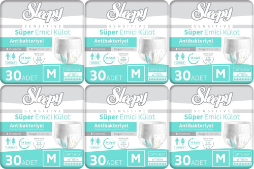 Hasta Bezi Yetişkin Emici Külot M - Orta - Medium 180 Adet (6PK*30)