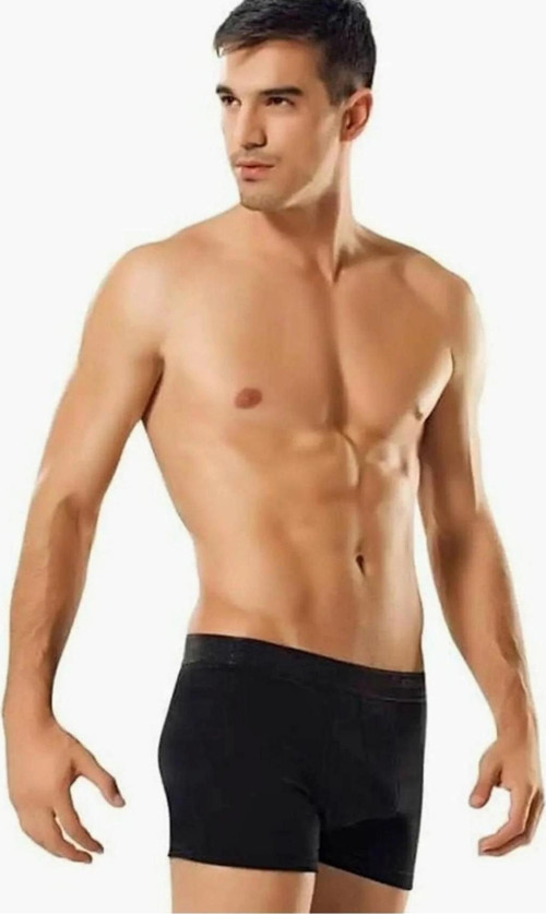 Erkek Likralı Elastan Boxer Siyah Renk 3 Adet Siyah L