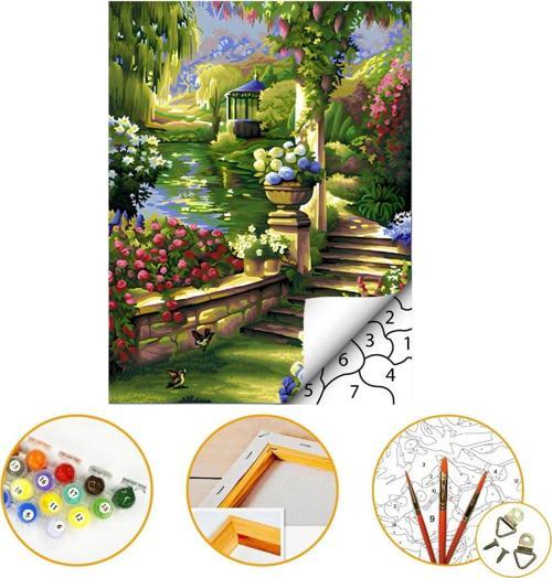 Şirin Yol - Sayılarla Boyama Seti Kasnağa Gerili 40x50cm Boyalar ve Fırçalar Dahil