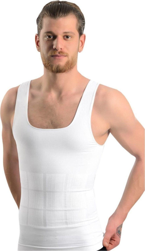 Dikişsiz Vücut Toparlayıcı Erkek Dikişsiz Korse Beyaz 2Xl