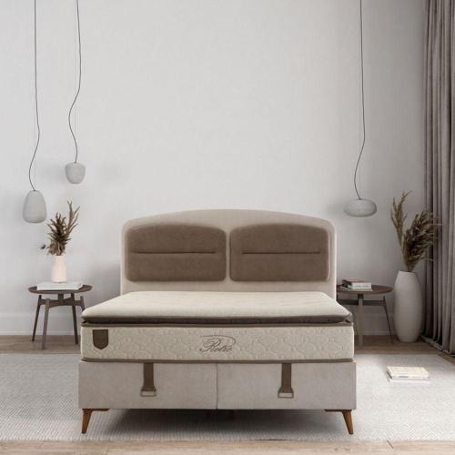 Retro Baza Başlık Yatak Seti - Ceviz Ayak-Coco03 -Yastık Coco11 140x200