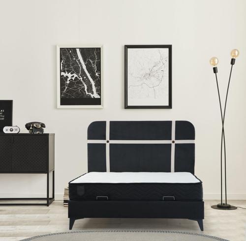 Elina Baza Başlık Yatak Antrasit Ayak - Pixel650 150x200