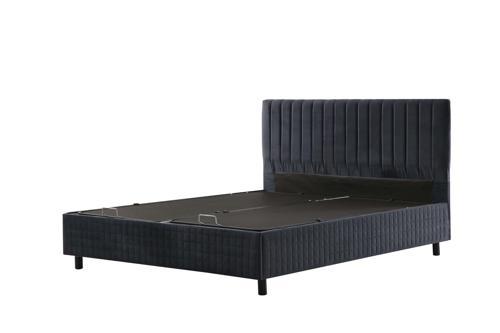 Safir Baza Başlık Pedli Yatak Seti - Antrasit 160x200