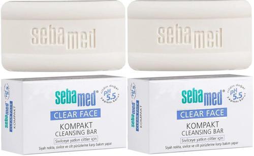 Clear Face Kompakt Yüz Temizleme  Barı Sabun Sivilceye Yatkın Cilt 100GR (2 Li Set)