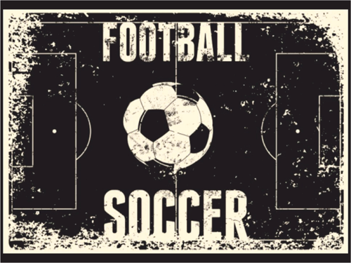 Football Soccer Temalı Retro Ahşap Poster Tablo | Vintage Futbol Dekoru