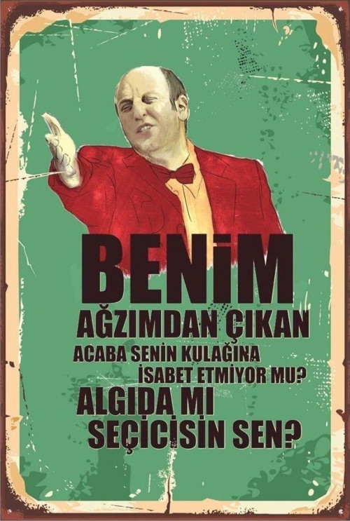 Leyla İle Mecnun İsmail Abi Ahşap Retro Vintage Poster