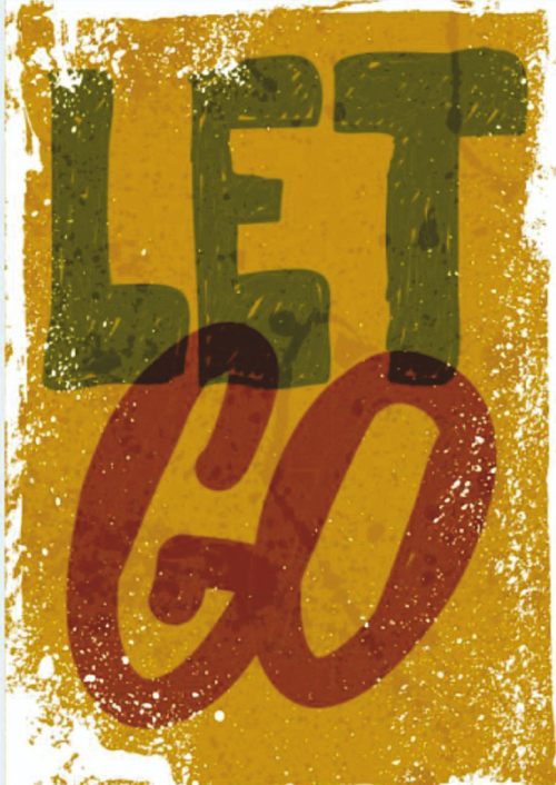 Let Go Yazılı Minimal Tipografi Ahşap Retro Poster Tablo