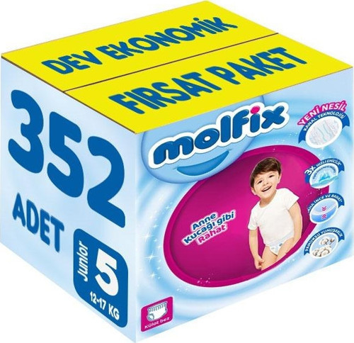 Külot Bebek Bezi Beden:5 (12-17KG) Junior 352 Adet Dev Ekonomik Fırsat Pk