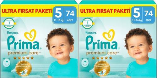 Premium Care Bebek Bezi Beden:5 (11-16) Junior 148 Adet Mega Fırsat Pk