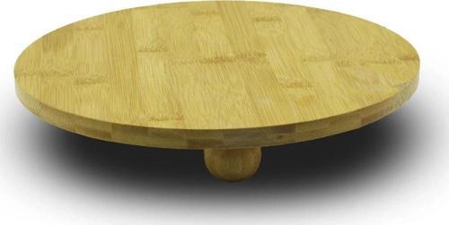 YUVARLAK=29CM 3 MİNİ TOP AYAKLI AHŞAP BAMBU SUNUM TAHTASI - MİNİ SOFRA (5365)