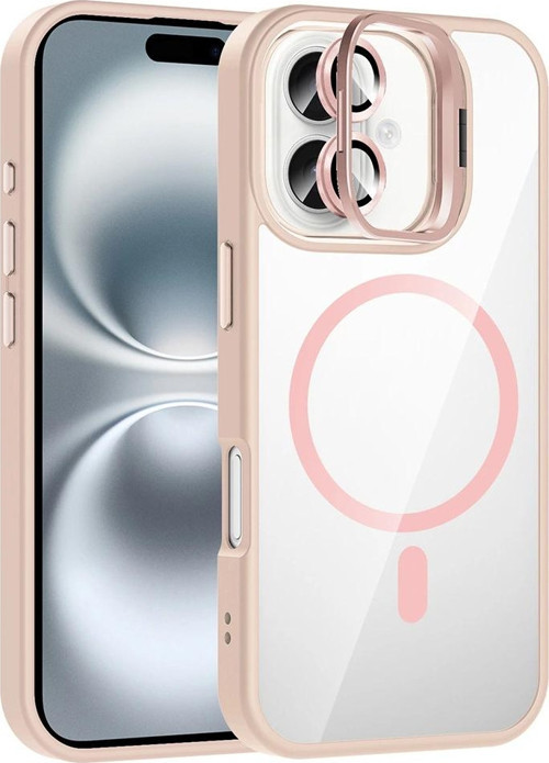 Apple İphone 17 Kılıf Standlı Ve Kamera Lens Hediyeli M-Safe Şarj Özellikli Zore Etro Kapak
