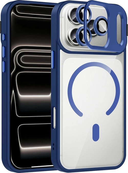 Apple İphone 17 Pro Kılıf Standlı Ve Kamera Lens Hediyeli M-Safe Şarj Özellikli Zore Etro Kapak