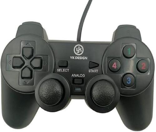Design USB Kablolu Oyun Kolu, Siyah, Titreşimli Gamepad, PC Uyumlu, Analog Kontrol