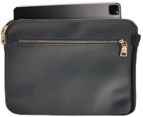 iPad Uyumlu Slim Deri Tablet Çantası, 10.7 İnç, Siyah, Fermuarlı