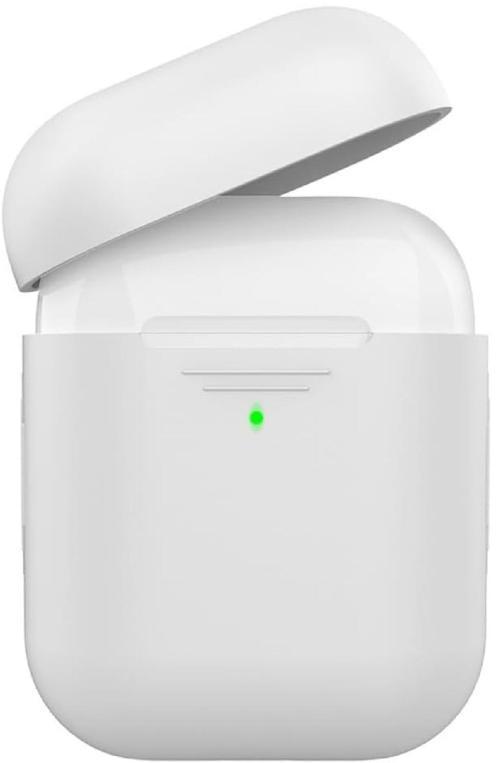 Silikon AirPods Kılıf, 1. ve 2. Nesil AirPods için Uyumlu, Beyaz Koruyucu Kapak