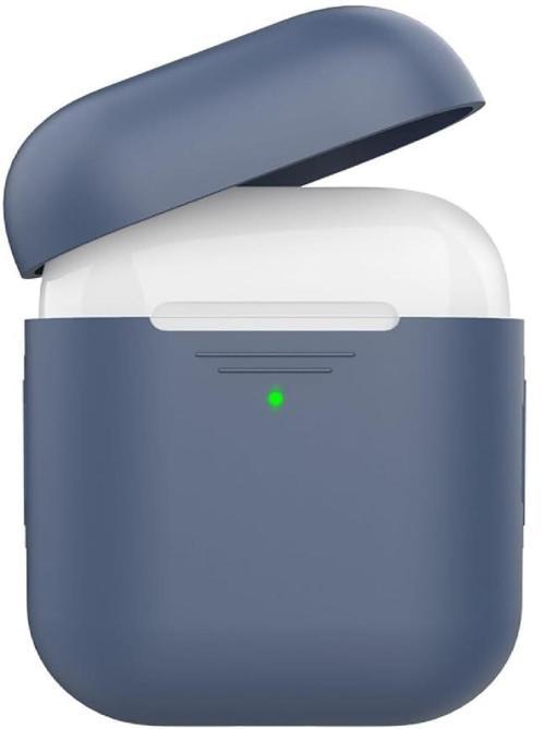 Silikon AirPods Kılıfı, 1. ve 2. Nesil AirPods için Uyumlu, Lacivert Renk, Koruyucu Kapak