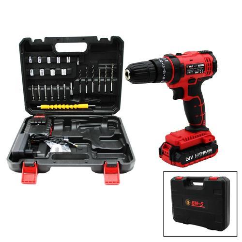 BANCO BN-5 F-136 STANLIY KIRMIZI 24W PROFESSIONAL ŞARJLI DARBELİ MATKAP SETİ ÇANTALI (5365)