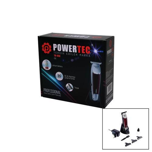 POWERTEC TR-658 SAÇ SAKAL ENSE ÇİZİM TRAŞ MAKİNESİ T BIÇAK (5365)