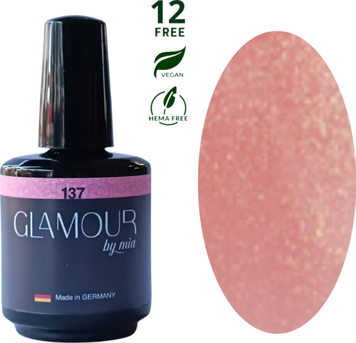 Glamour Simli Açık Pembe Kalıcı Oje 137 TPO FREE
