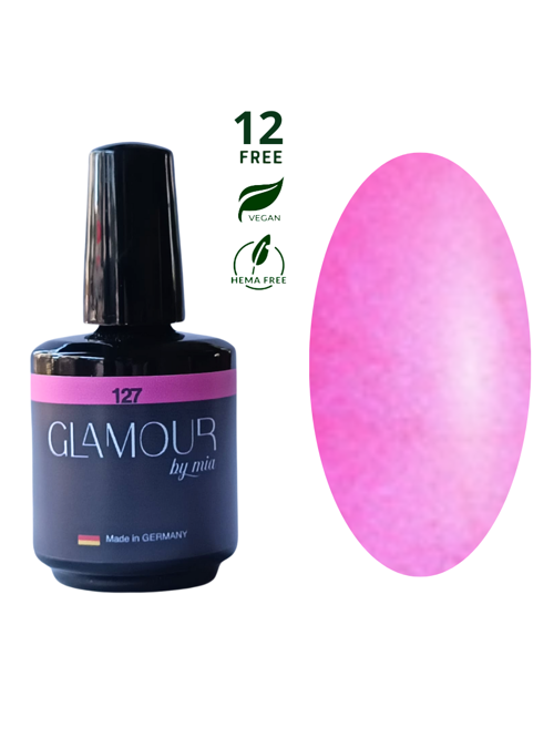 Glamour Simli Pembe Rengi Kalıcı Oje 127 TPO FREE