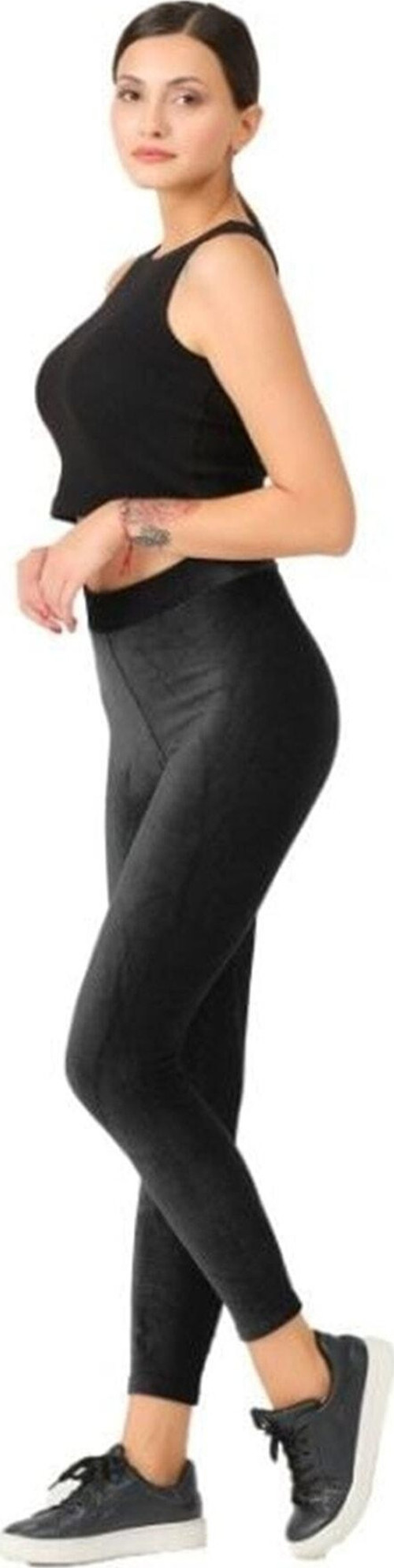 618 Fitilli Kadife Tayt Lacıvert Siyah 2Xl