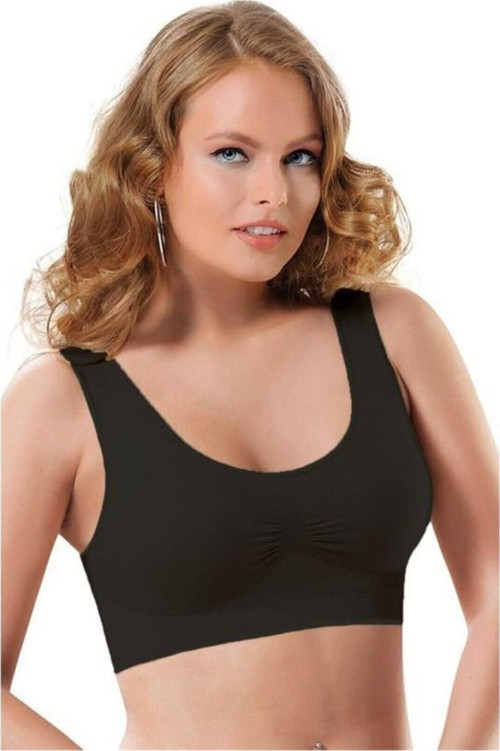 2411 Seamless Dikişsiz Pedli Toparlayıcı Büstiyer Tekli Siyah Xl