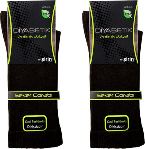 Erkek Siyah Diyabetik Özel Parfümlü Şeker Çorabı 2 Adet Çok Renkli 40-44