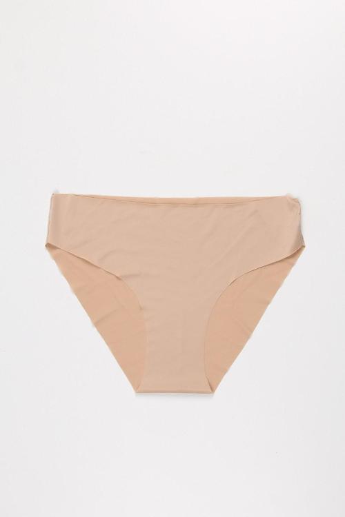 Kadın Ten Yüksek Bel Lazer Kesim Külot 3Lü Ten S-M