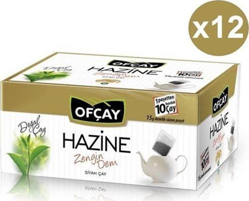 Hazine Zengin Dem Siyah Süzen Demlik Poşet Çay 12'li 30 x 15 G