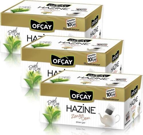 Hazine Zengin Dem Siyah Süzen Demlik Poşet Çay 3'lü 30 x 15 G