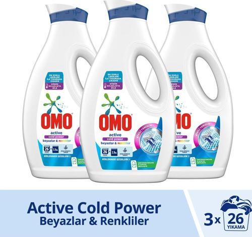 Active Cold Power Beyazlar ve Renkliler için Sıvı Deterjan 1.69 lt 3'lü