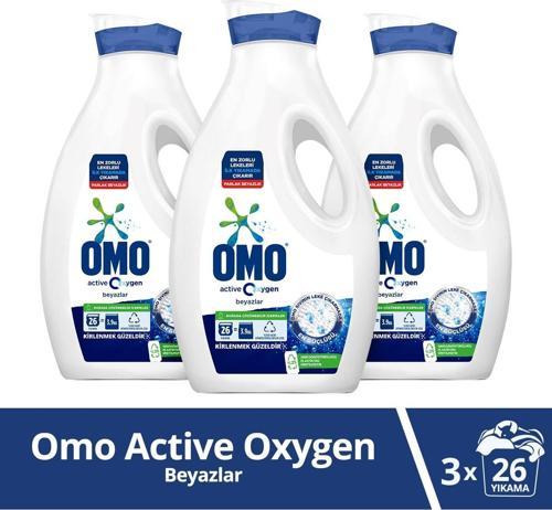 Sıvı Çamaşır Deterjanı Active Oxygen Beyazlar için 26 Yıkama 3 x 1690 ML