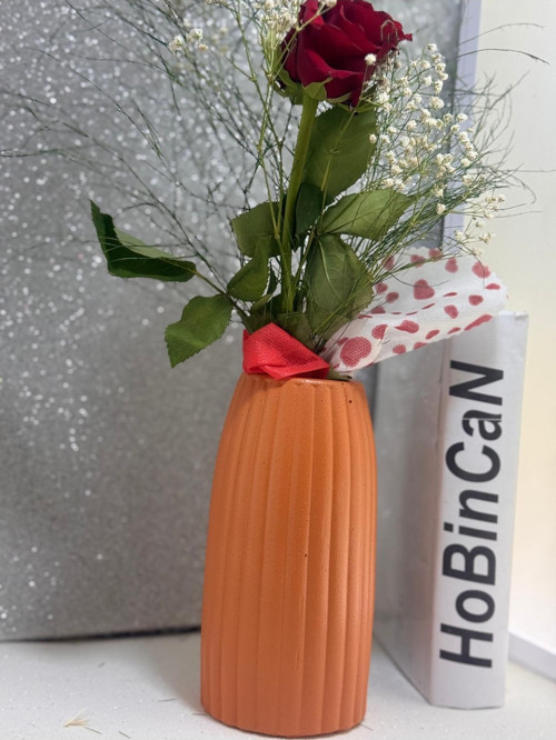 Bohem İskandinav Tarz Büyük Boy Vazo Çizgili Iskandinav Vazo