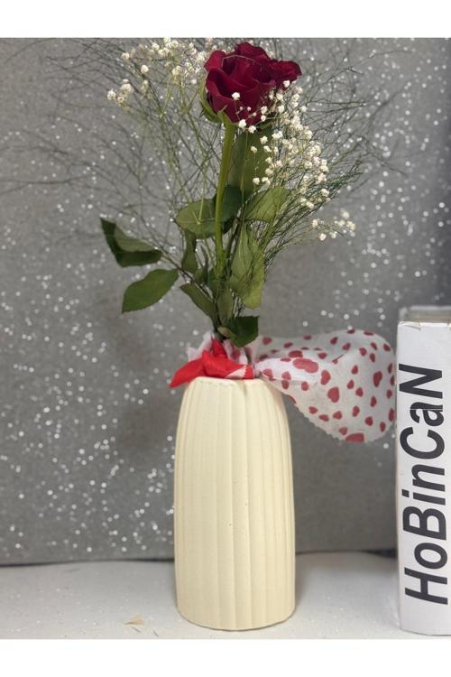 Bohem İskandinav Tarz Büyük Boy Vazo Çizgili Iskandinav Vazo