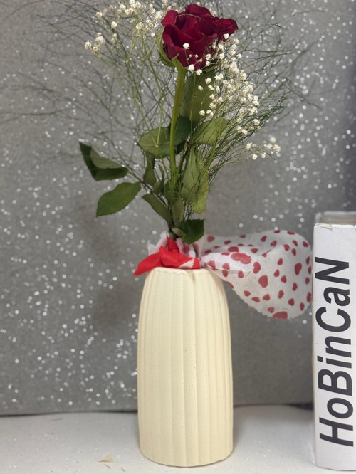 Bohem İskandinav Tarz Büyük Boy Vazo Çizgili Iskandinav Vazo