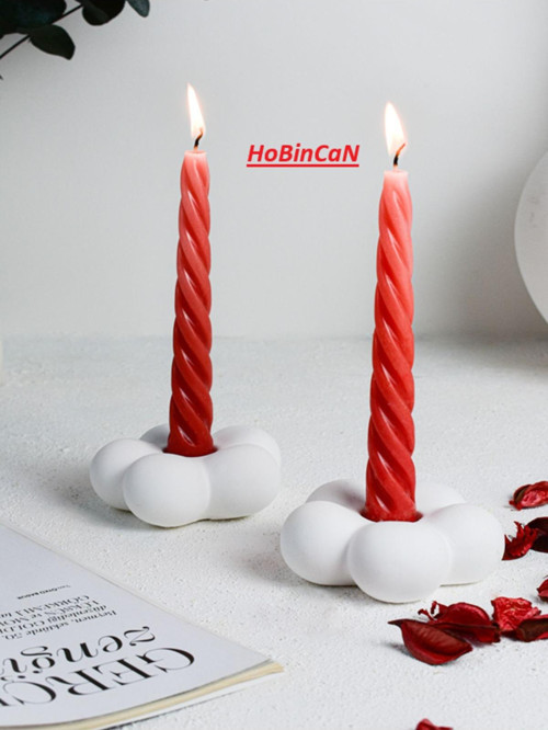 Buble Çiçek Model İkili Şamdan ( Mum Dahil Değildir )