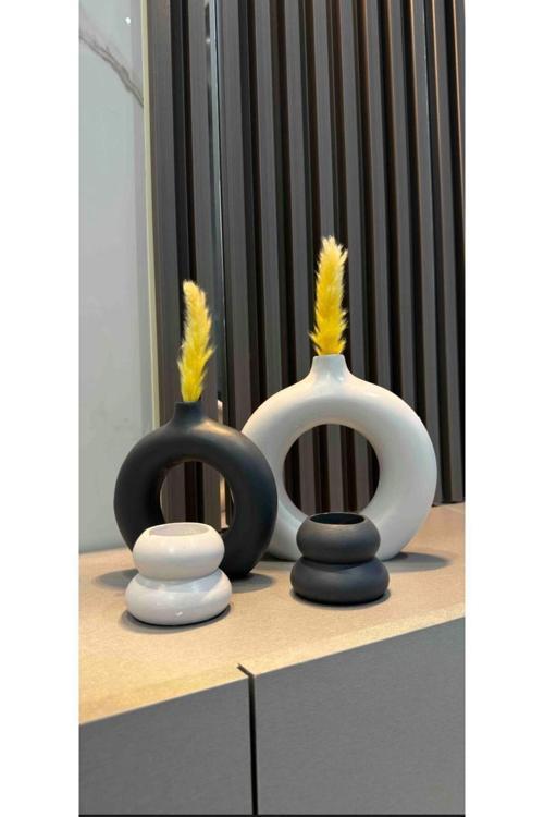 Bohem Halka Vazo, Mumluk Set 20X19 15X14