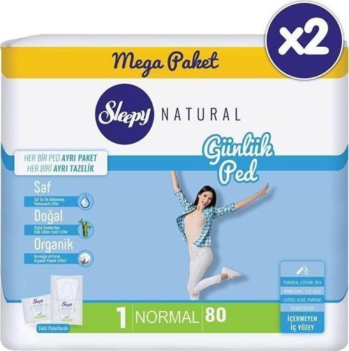 Natural Günlük Ped Normal 2 x 80'li