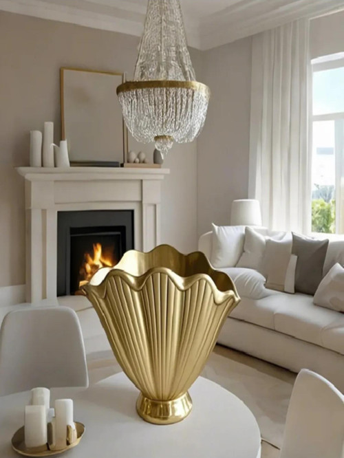 Altın-Gold 16 Cm Modern Trend Istiridye Vazo - Mekanlarınıza Zarif Bir Dokunuş