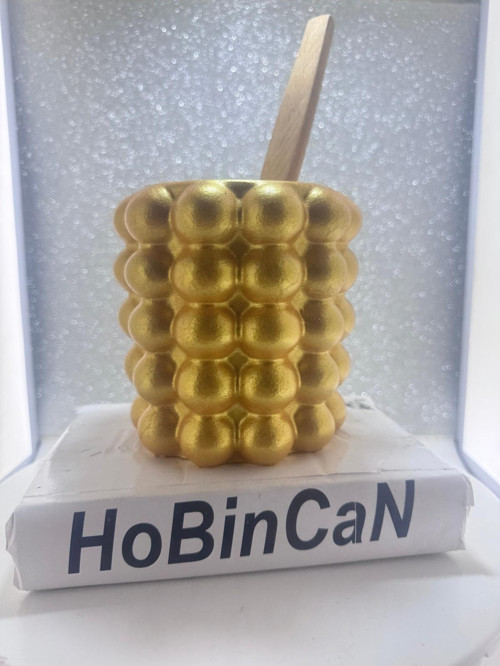 Gold Altın Rengi 5 Baloncuklu Kaşıklık Vazo | Beton Vazo Dekorasyon | Dekor Saksı