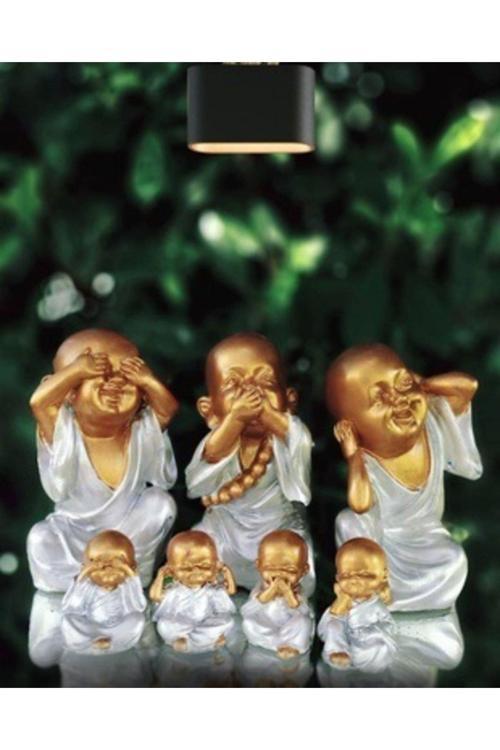 7 Adet Dekoratif Görmedim Duymadım Bilmiyorum El Yapımı Biblo