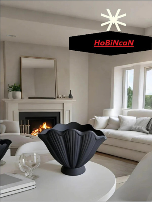 Siyah 16 Cm Modern Trend Istiridye Vazo - Mekanlarınıza Zarif Bir Dokunuş