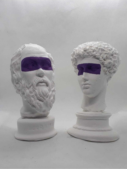 Hermes + Socrates Heykel Büst Biblo 2'Li