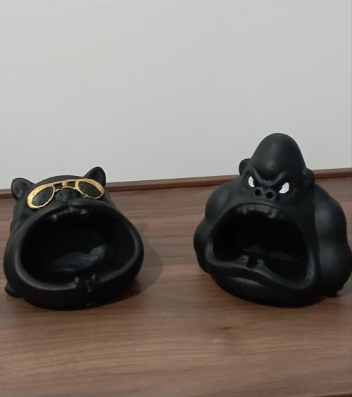 Dekoratif 2'Li Küllük Köpek Ve Goril