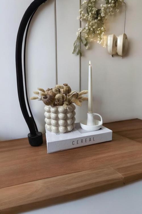 Dekoratif 12Cm Pinterest Vazo Bubble Vazo Boncuk Görünümlü Boloncuklu Vazo