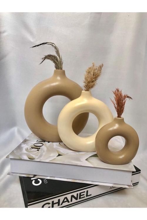 3 Lü Halka Vazo Seti, Ölçüleri 20X19-15X14-10X6