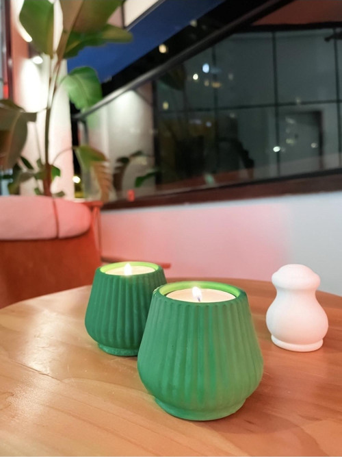 Liny 2'Li Yeşil Tealight Mumluk
