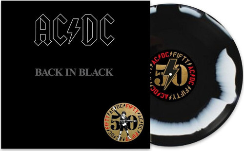AC/DC - Back in Black (50th Anniversary - Black & White Swirl Vinyl) - Plak